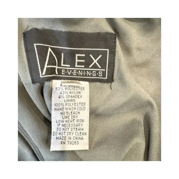 Alex Evenings Pewter Metallic Bandage Sheath Dress Size 10